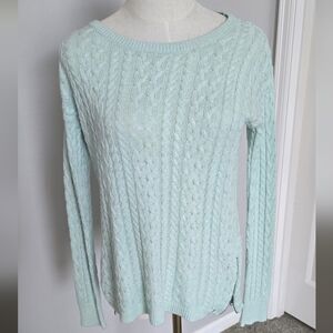 American Eagle Outfitters Mint Cable Knit Sweater